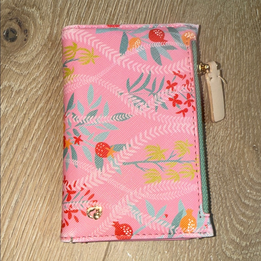 Spartina 449 Floral Pink Fiona Wallet with Gold Accents
